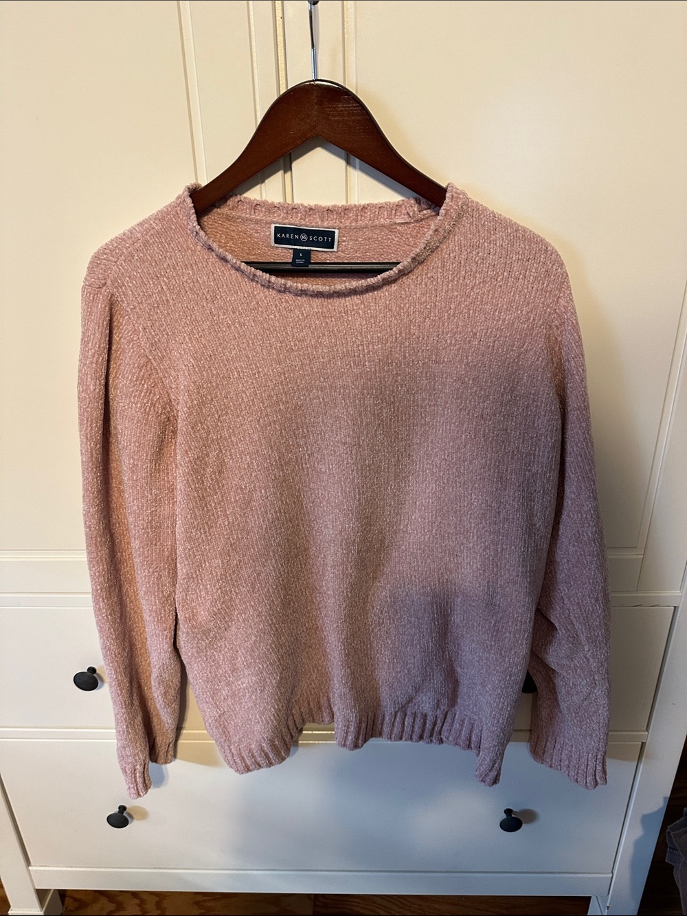 Karen Scott Soft Pink Crewneck Sweater